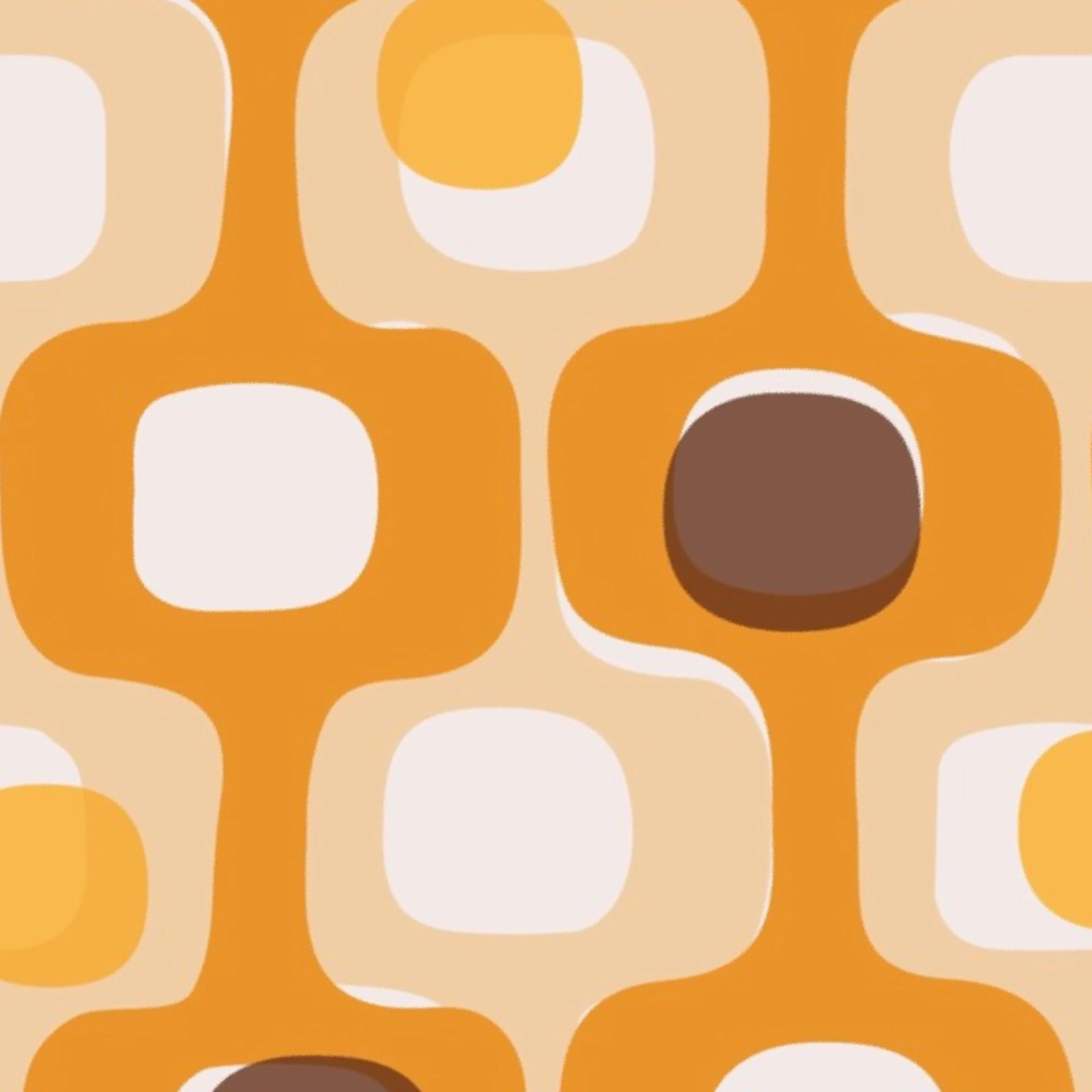 Wallpaper in Groovy 70s Kitchen Medium vintage geometric in orange and brown retro by the_mirwo_forest