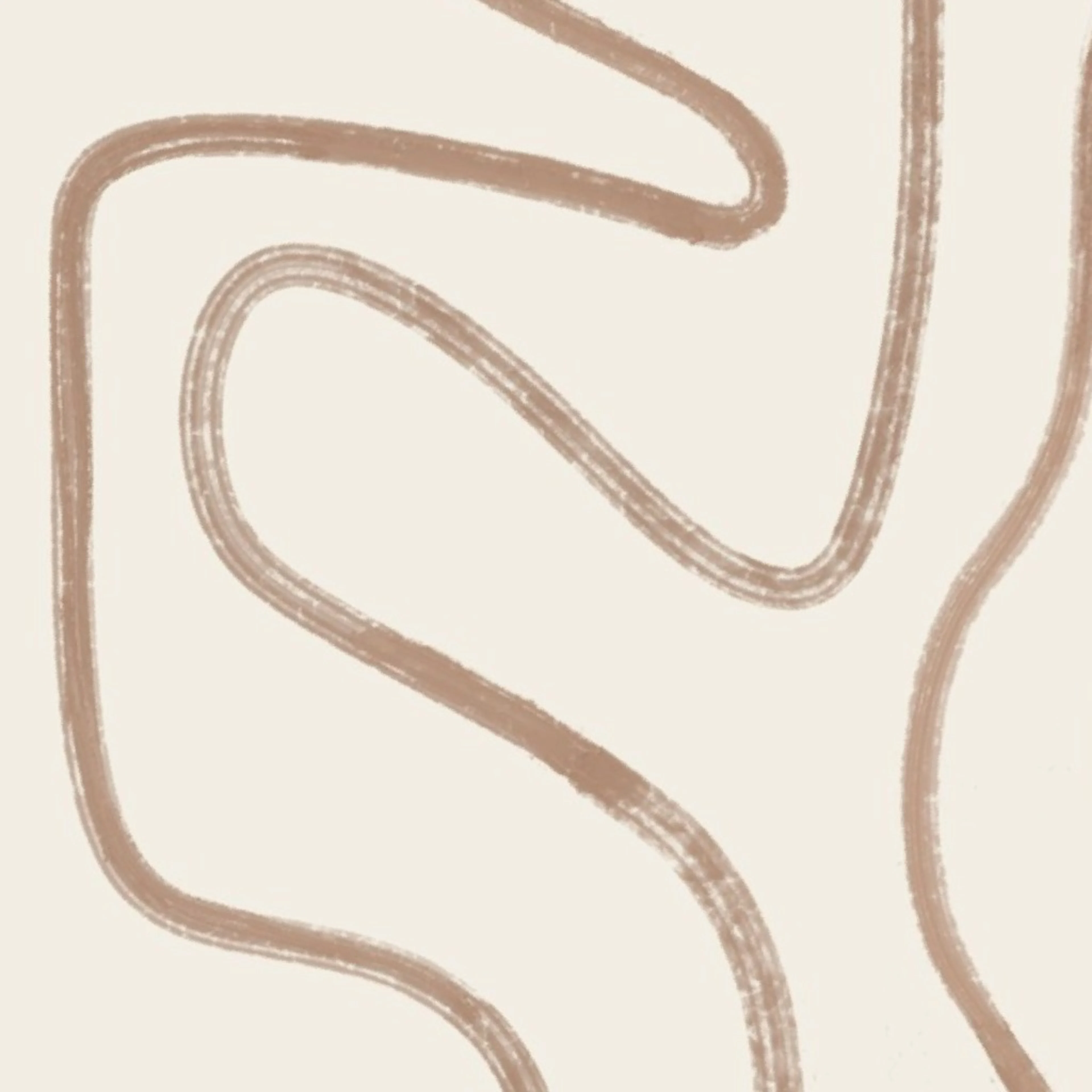 Wallpaper in Abstract Modern Lines in Tan Earth Tones Hand Drawn by bobbieval