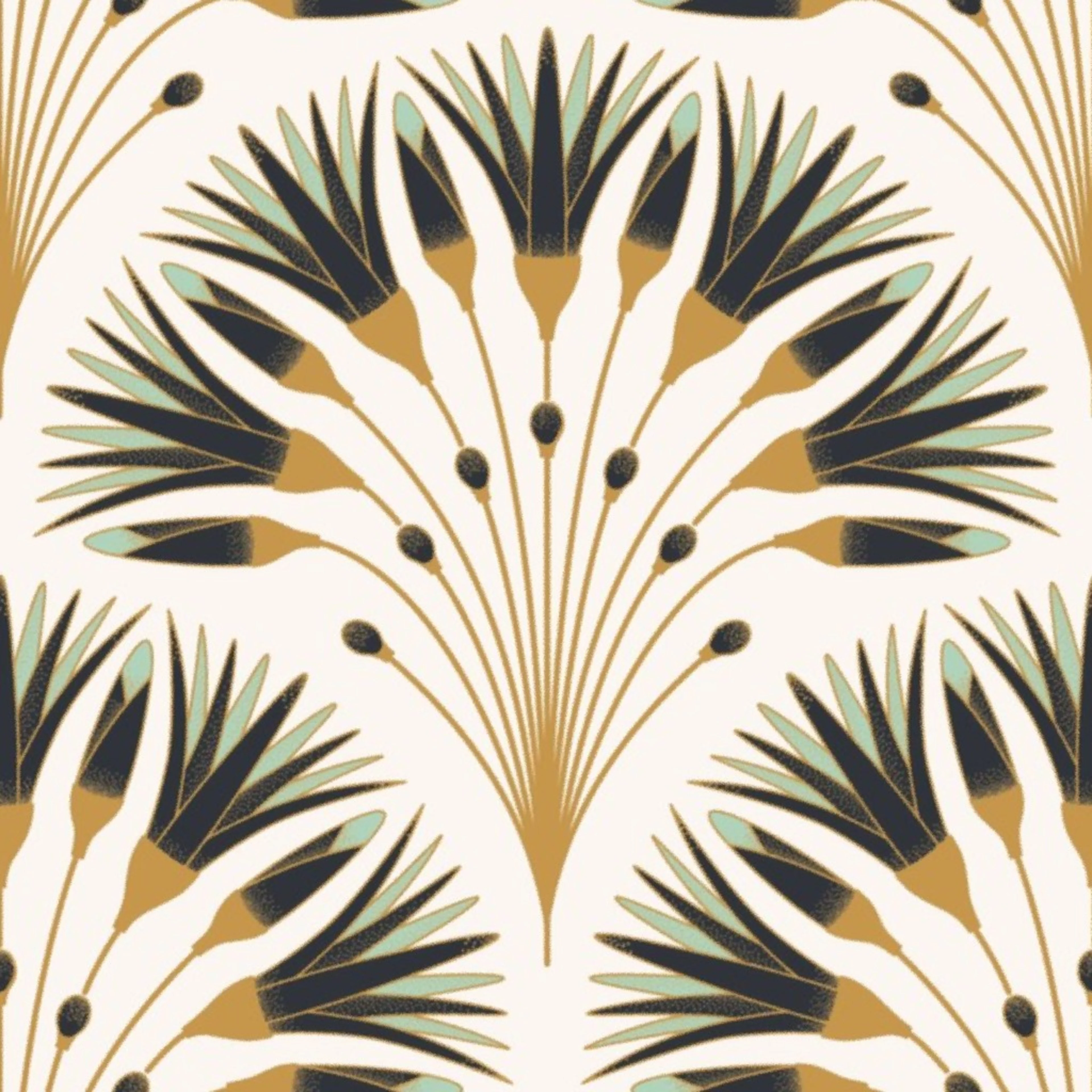 1920s Art Deco Flower Wallpaper by garabateo