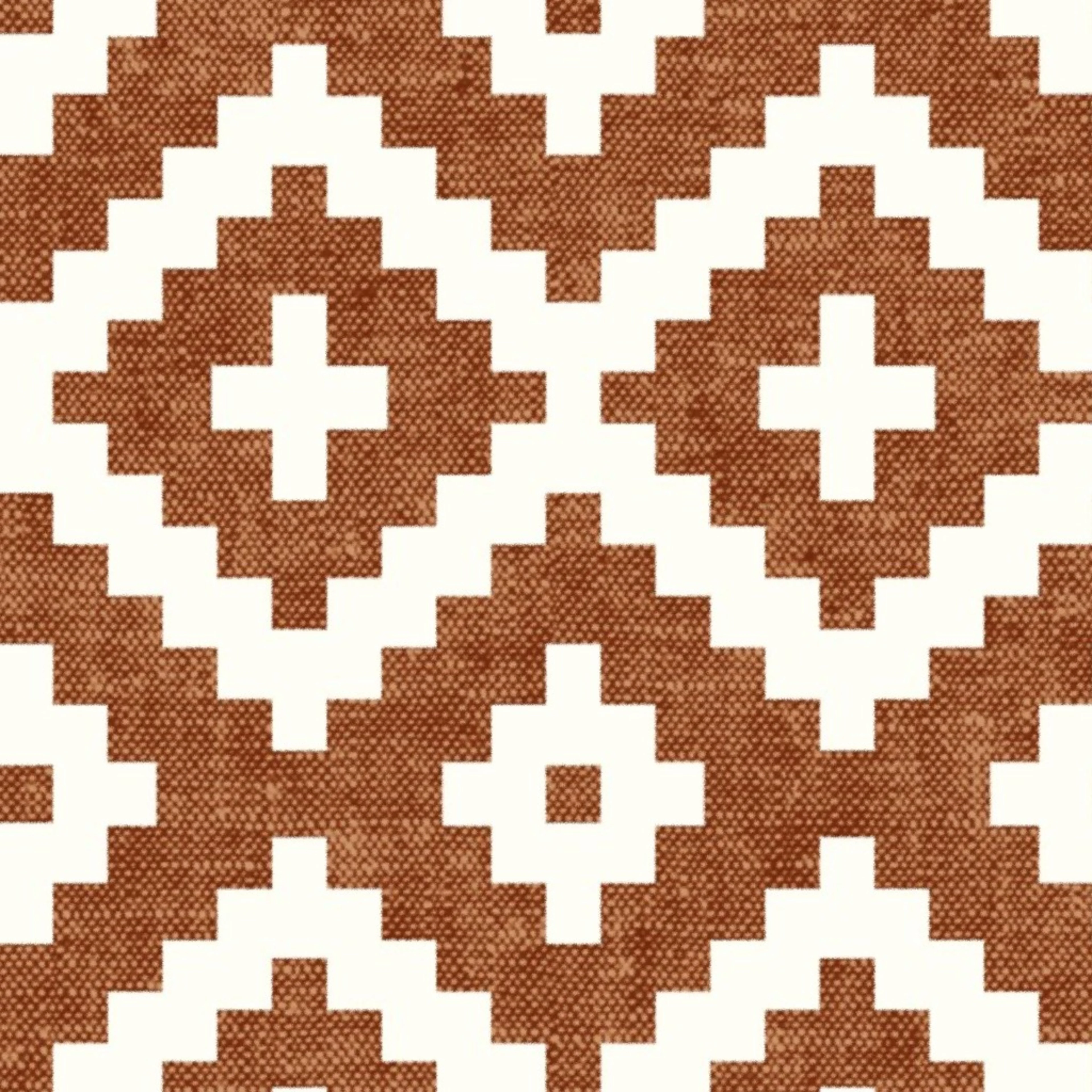 woven aztec - geometric - boho - ginger - LAD19 Wallpaper by littlearrowdecor