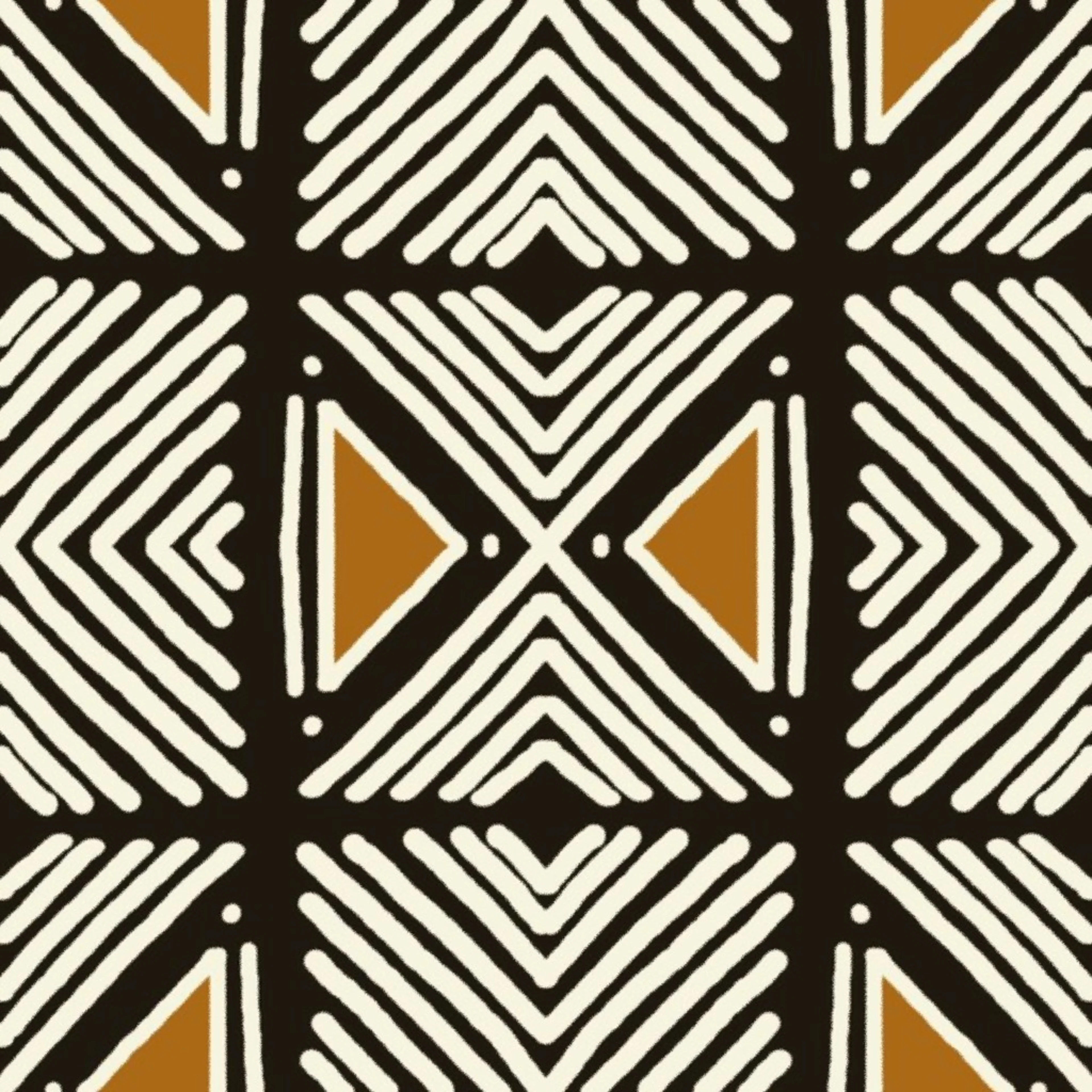 Tribal White Motif Wallpaper by designdn