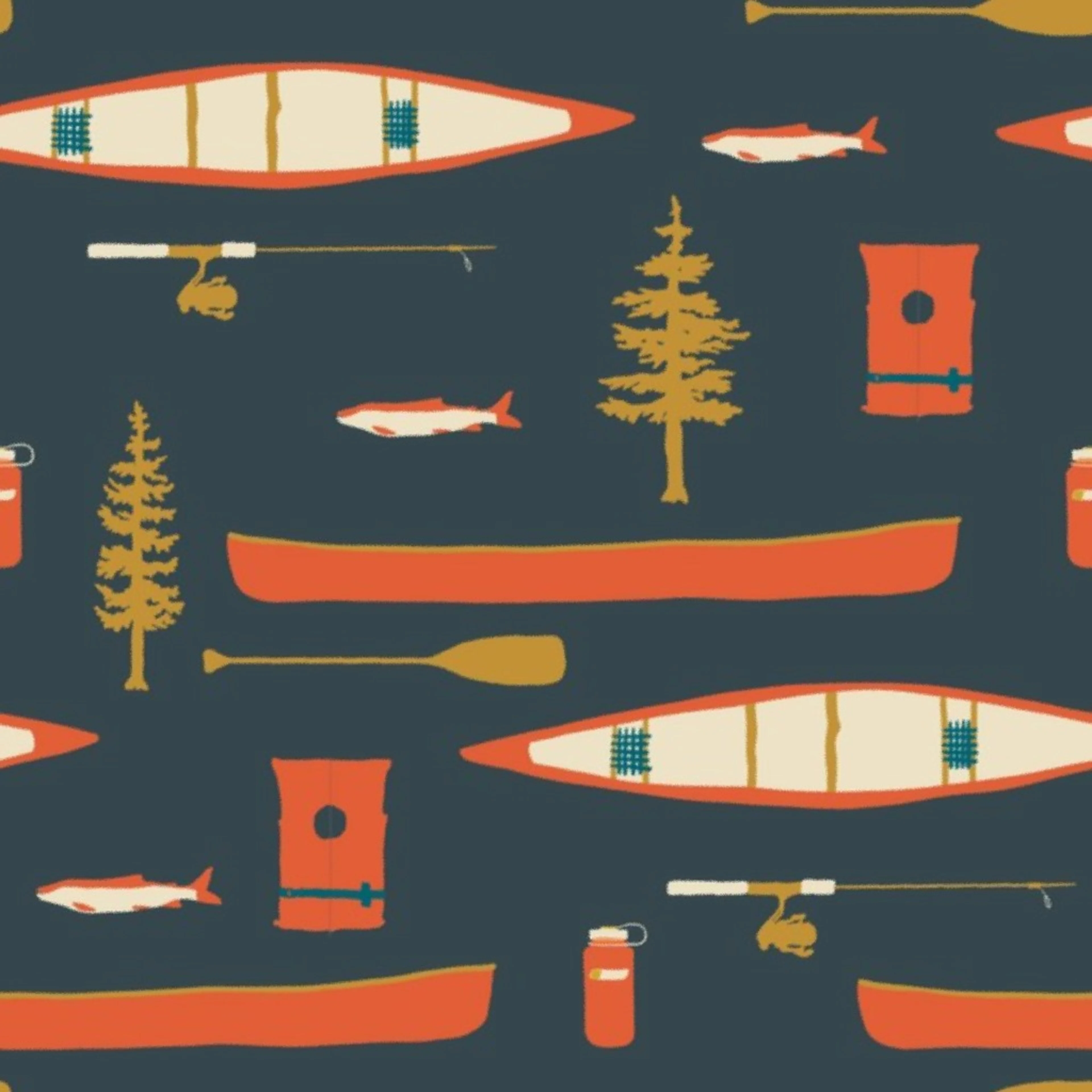 Canoes and Oars on the Lake Wallpaper by coitcreative.