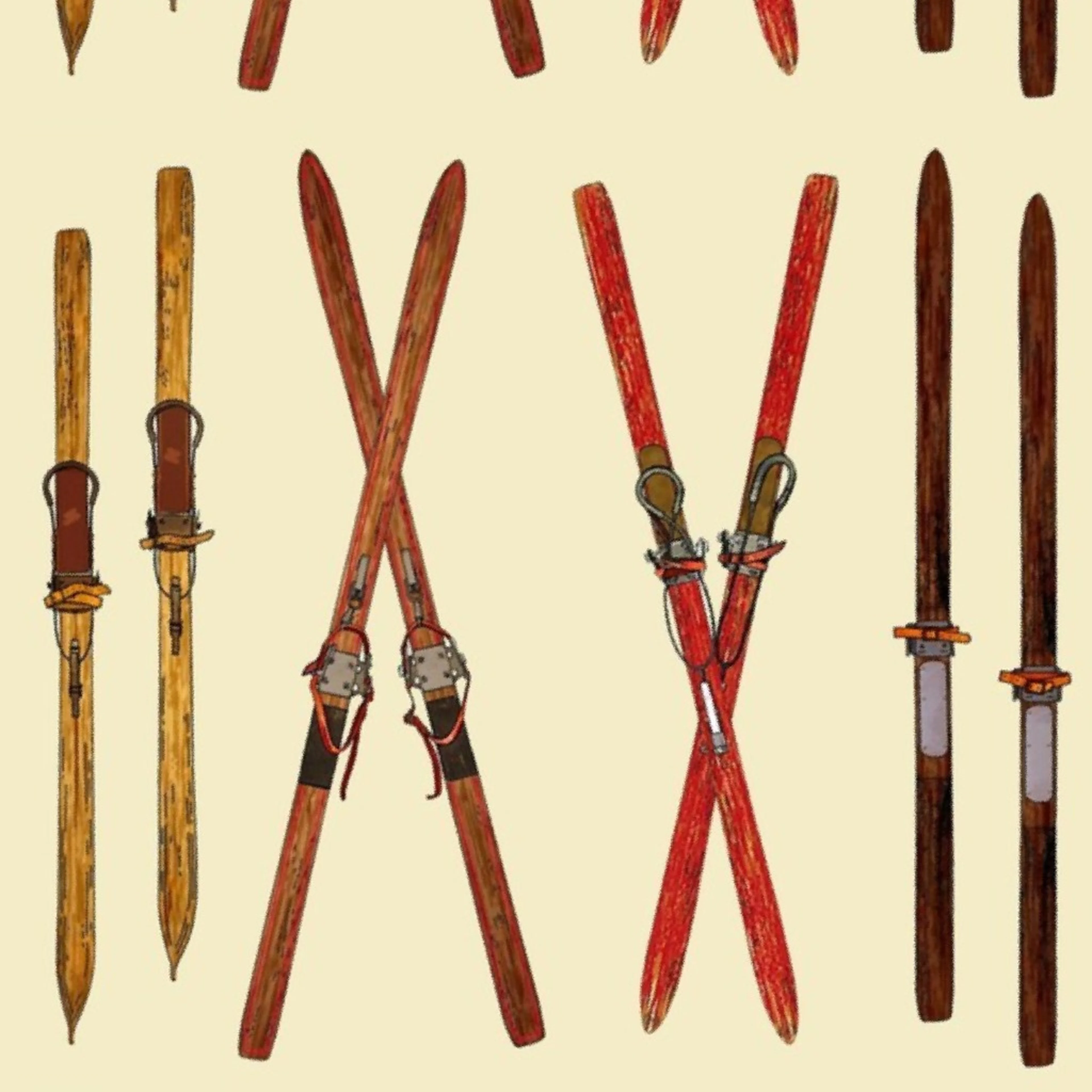 Vintage ski sketched Wallpaper by diane_gilbert.