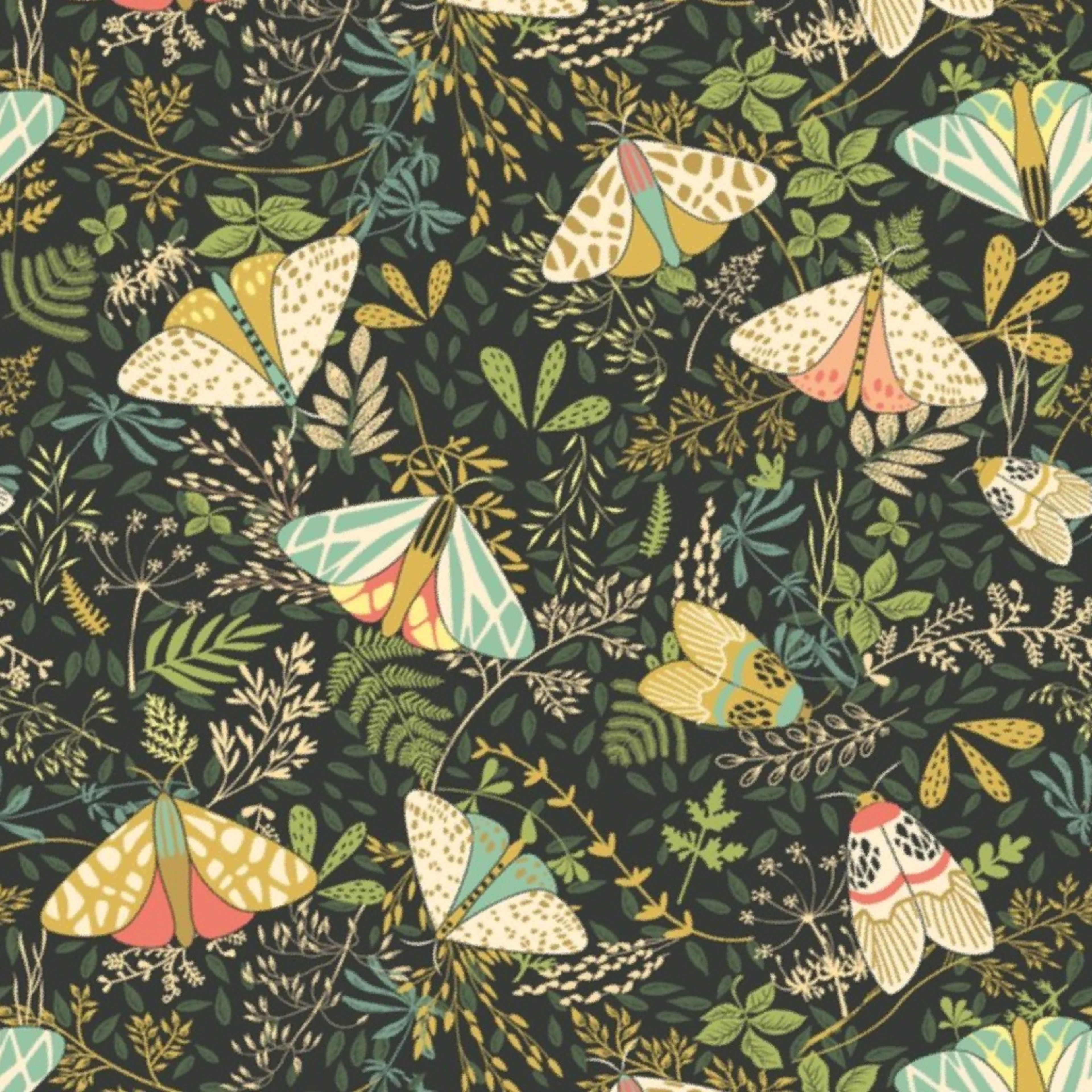 Autumn In The Butterflies' Garden Fabric by peacoquettedesigns