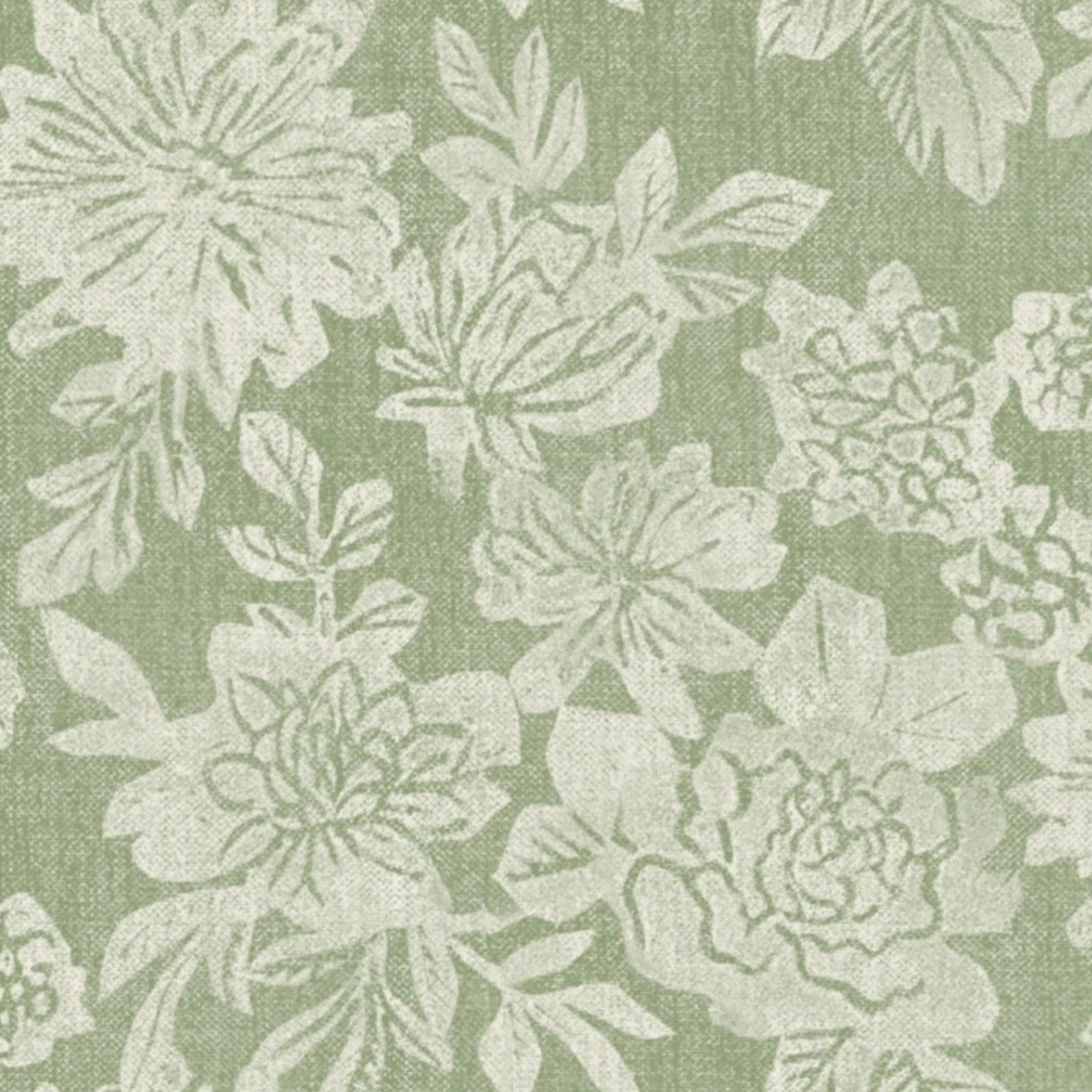 English Garden. Vintage chintz floral_sage green Wallpaper by apostrofodesign.