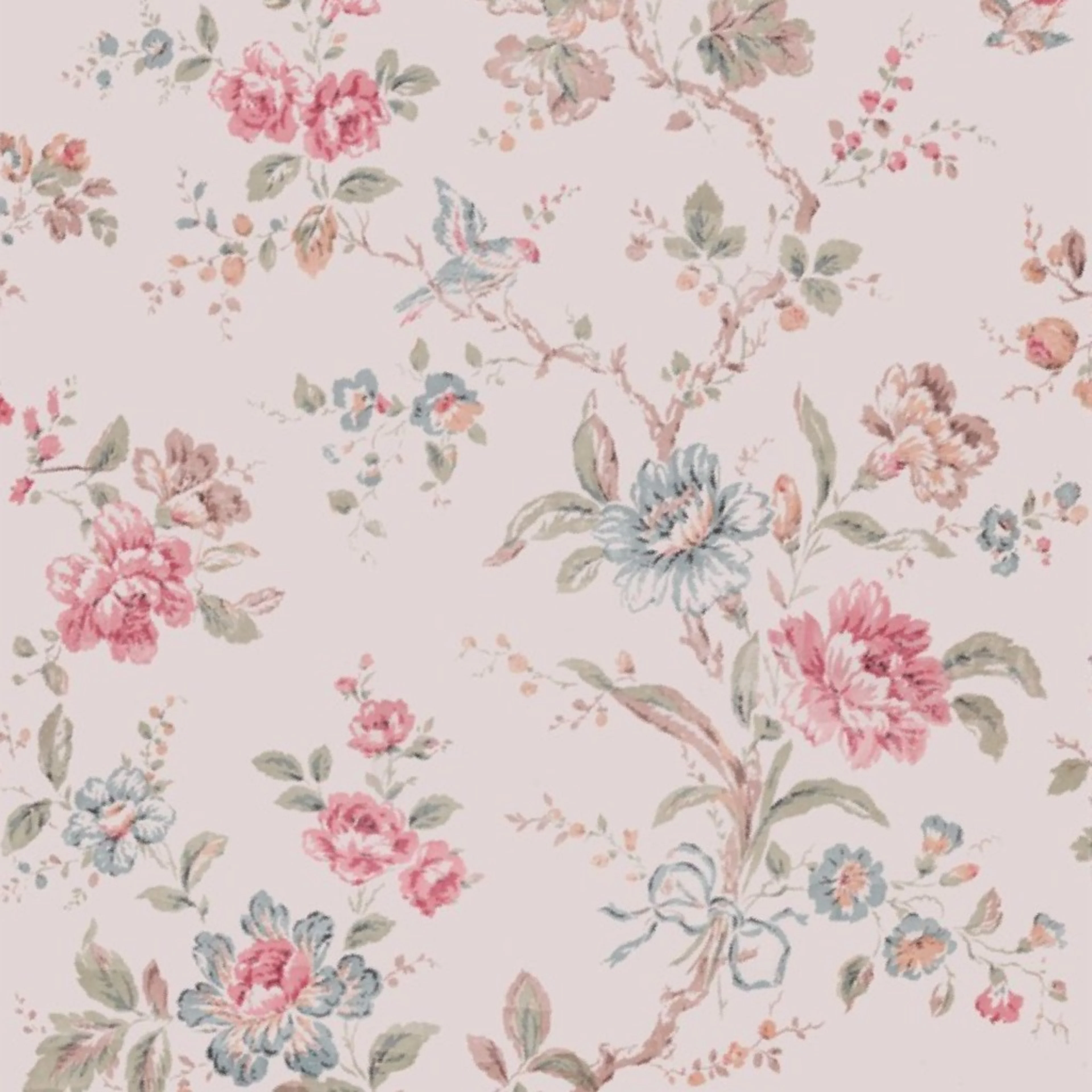 English Garden Chinoiserie Bright Pink Wallpaper by ponymacaroni.