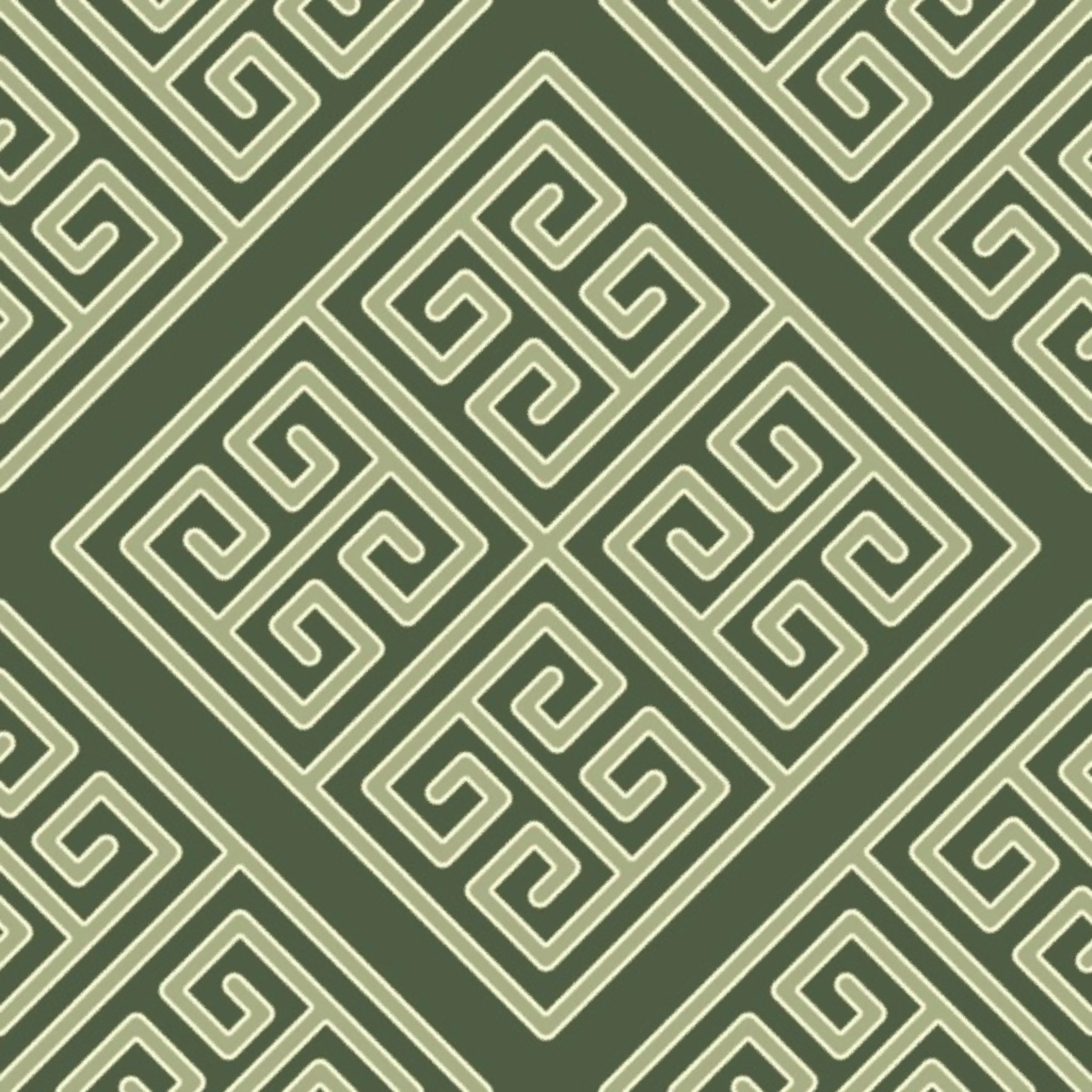 Bayeux Greek Key Green Wallpaper by eclectic_house