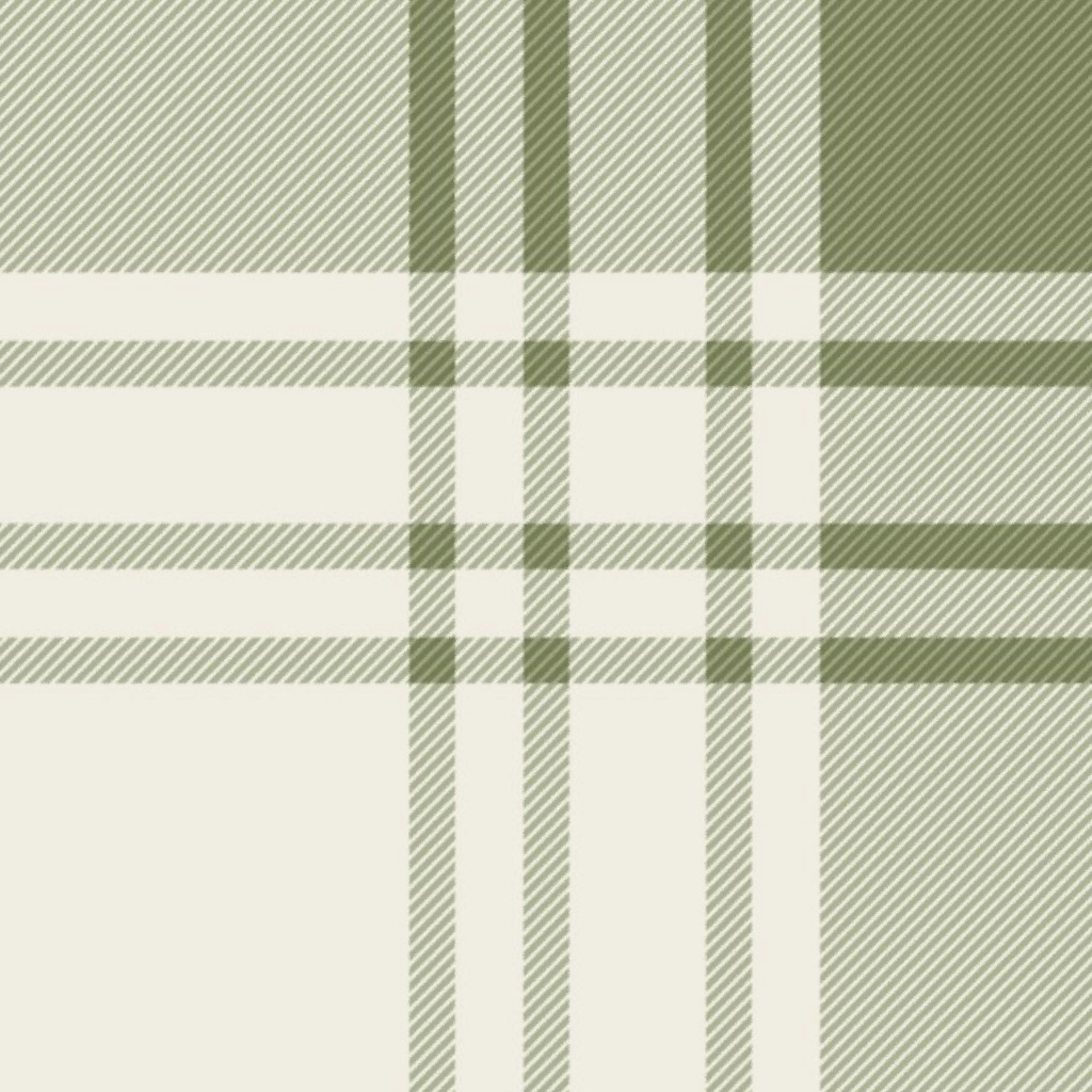 sSimple plaid - creamy white_ light sage green - heritage classic stripe tartan Wallpaper by leannefriedberg