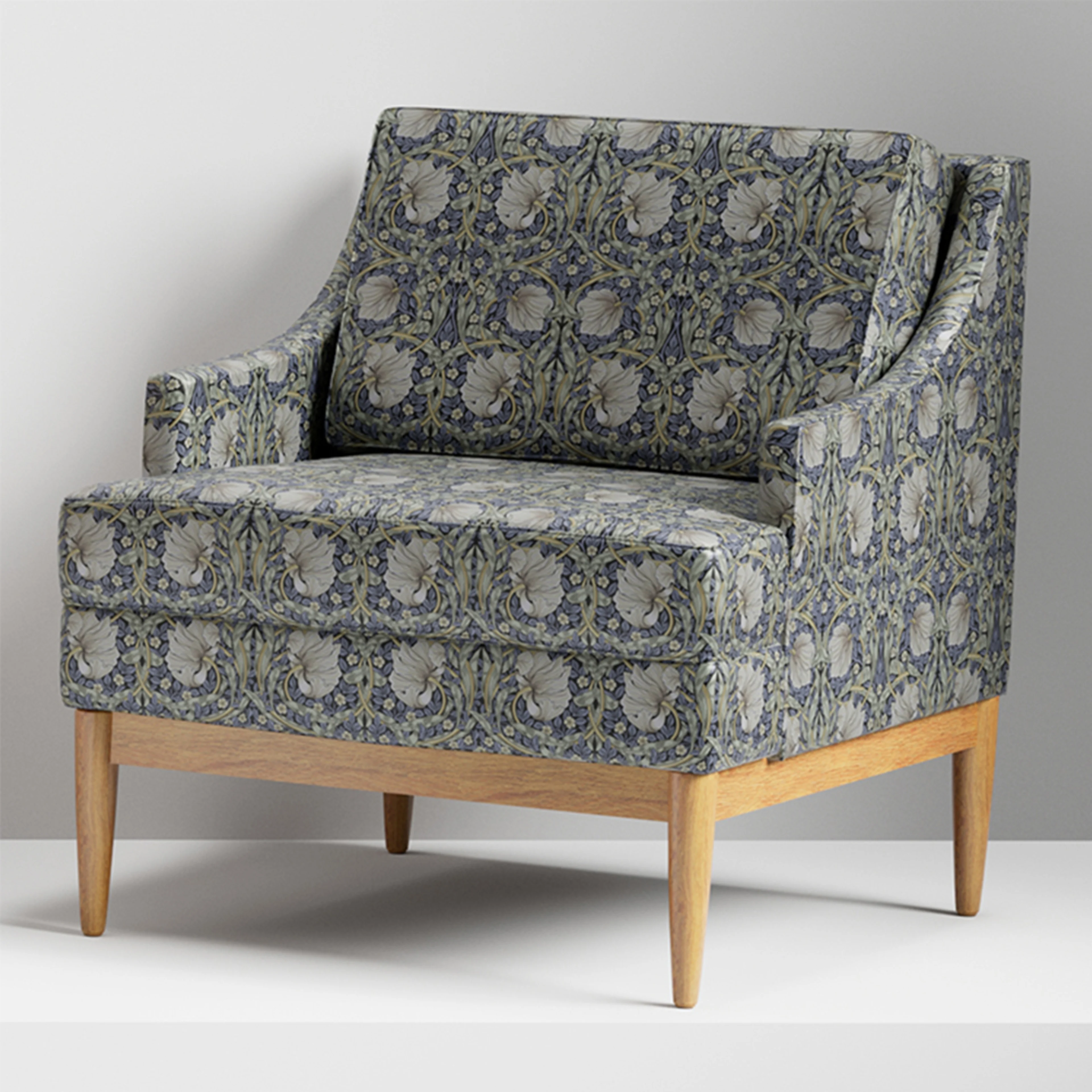 A luxurious blue William Morris chair